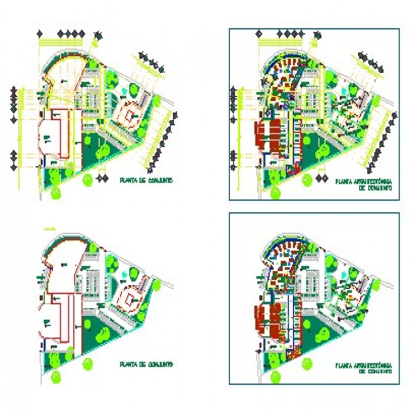 Foundation plan and constructive structure details of commercial center ...