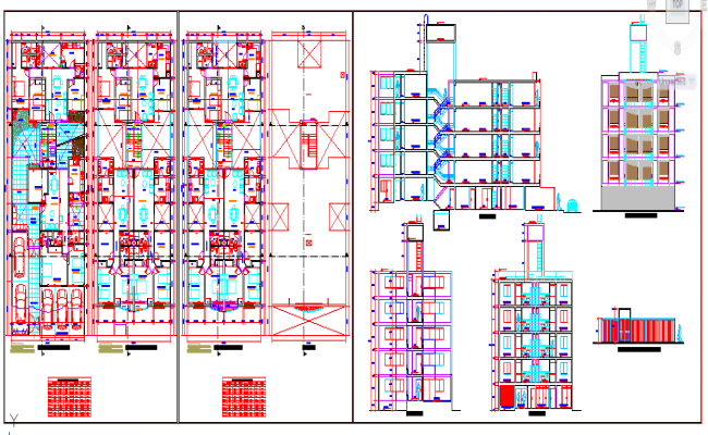 Elevation & Section detail - Cadbull