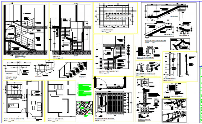 Emergency Staircase Detail PDF  Emergency  exit stairs  detail  design drawing Cadbull