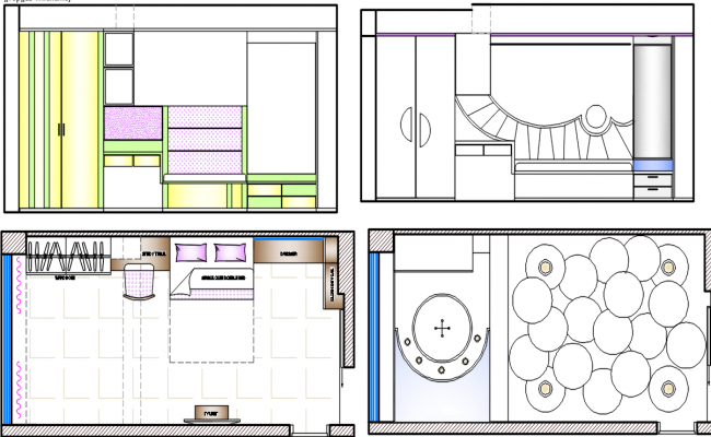 Classic Bedroom Ceiling Design Dwg File