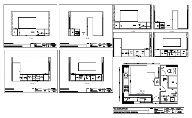 House kitchen general section and plan cad drawing details dwg file ...