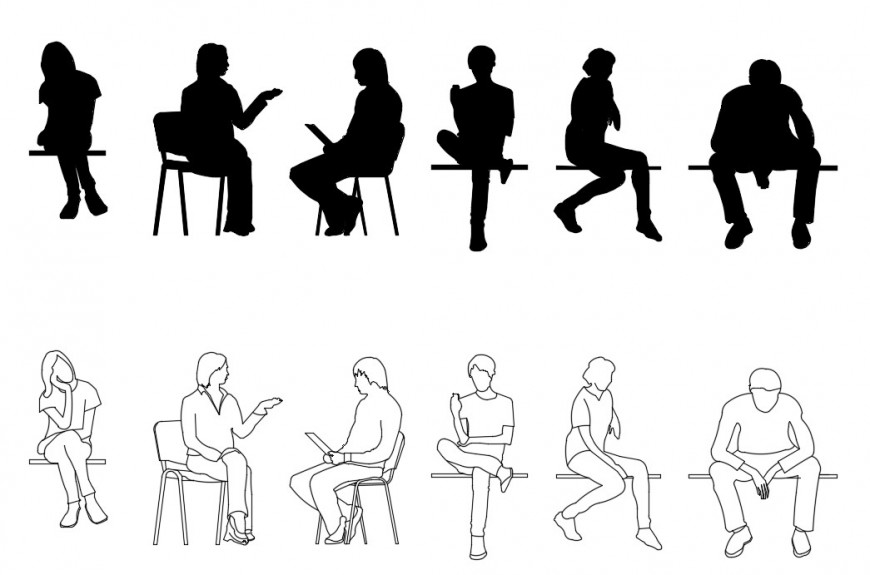 Creative Multiple Common People Blocks Cad Drawing Details Dwg File 