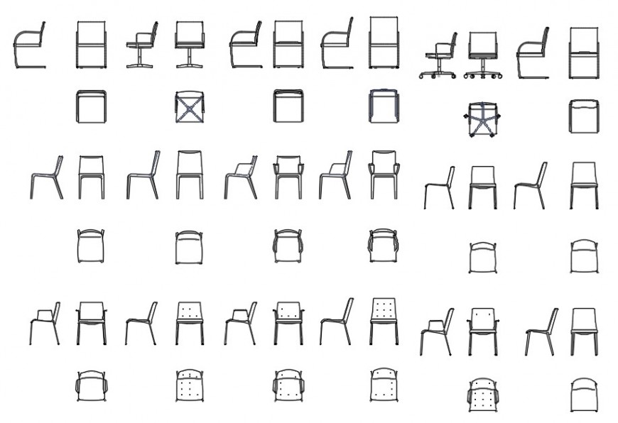 Swimming Pool Side Chairs Furniture Blocks Elevation CAD File - Cadbull