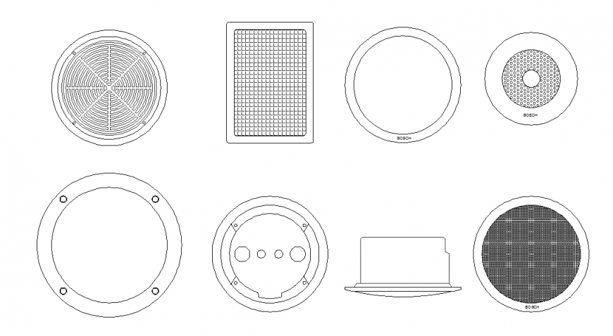 Ceiling Speakers 2d Block Design Cadbull