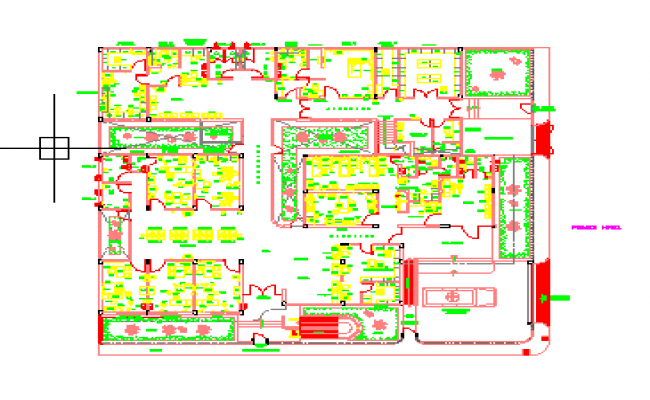 Maternity and child care hospital elevation, section and floor plan ...