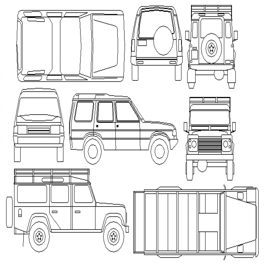 Free Car model AutoCAD Drawings Cadbull