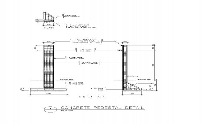 concrete pedestal for service entrance in electrical