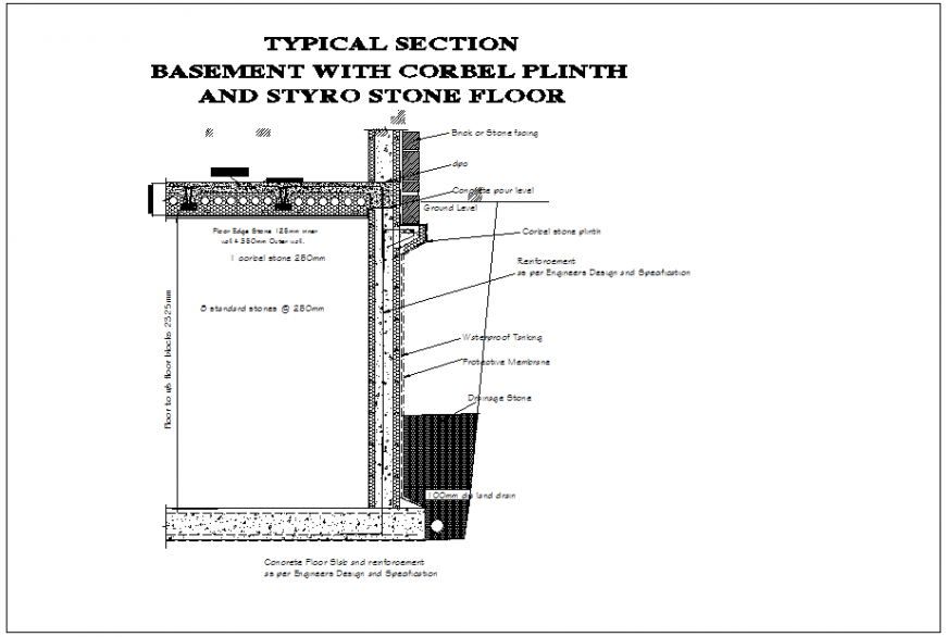 Concrete Floor Slab Detail Elevation Layout File Cadbull