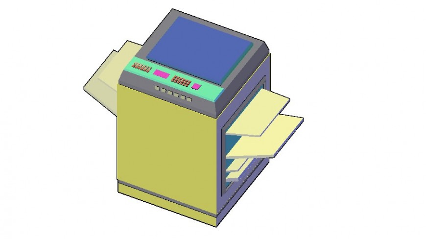 Creative 3d Xerox Machine Model Cad Drawing Details Dwg File Cadbull
