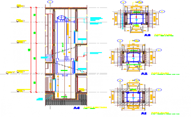 Elevator plan with double box view dwg file - Cadbull