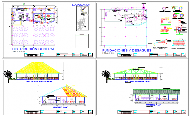 Restaurant Drawing Plan Elevation Dwg File - Cadbull