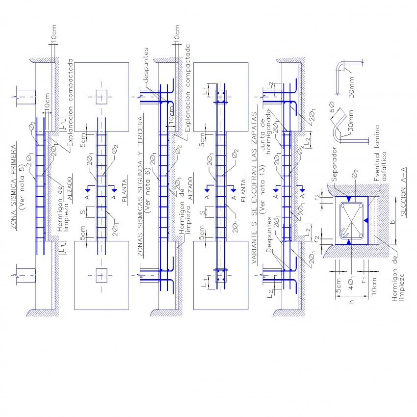 Typical nib plan and section detail autocad file - Cadbull