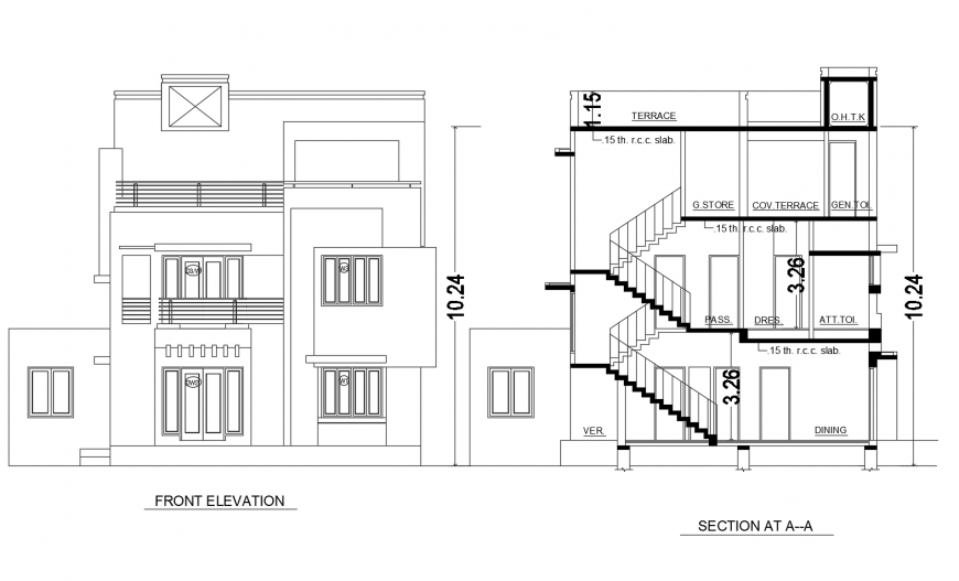 Drawing Of 2d House Design Autocad File Cadbull