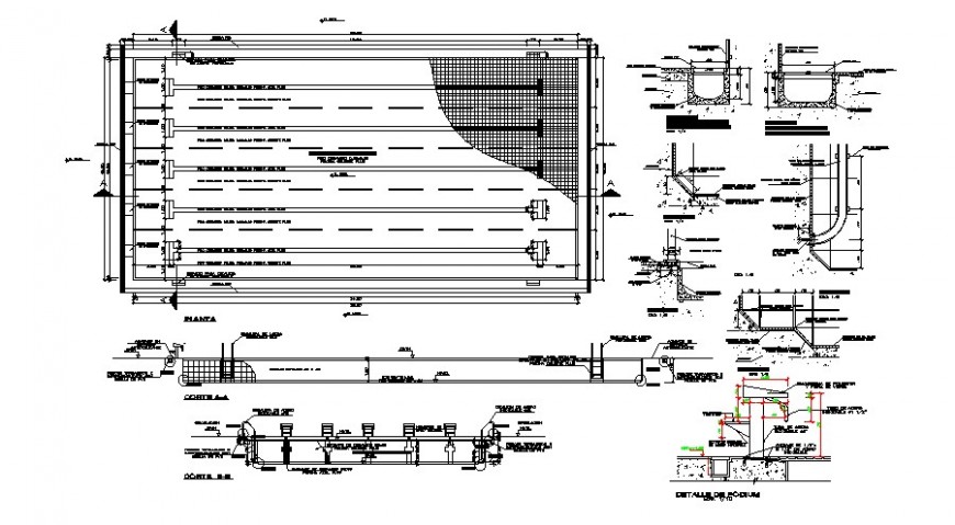 2d cad drawing of parapet wall back elevation AutoCAD software - Cadbull