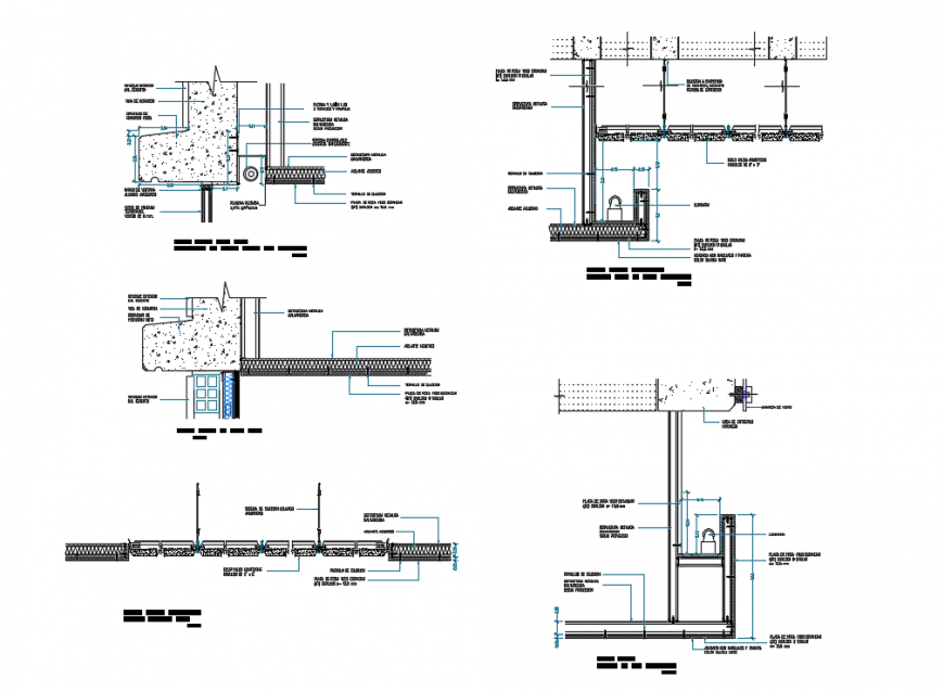 Metal frame constructive structure details  with column dwg 