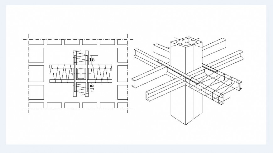 False Ceiling Section And Constructive Structure Details Dwg File