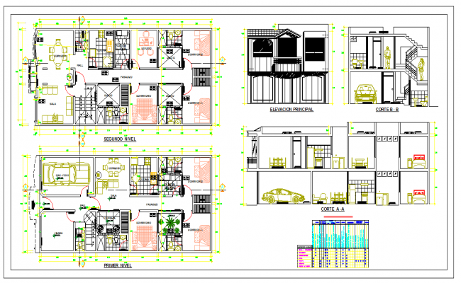 Apartment three story building floor plan cad drawing details dwg file ...