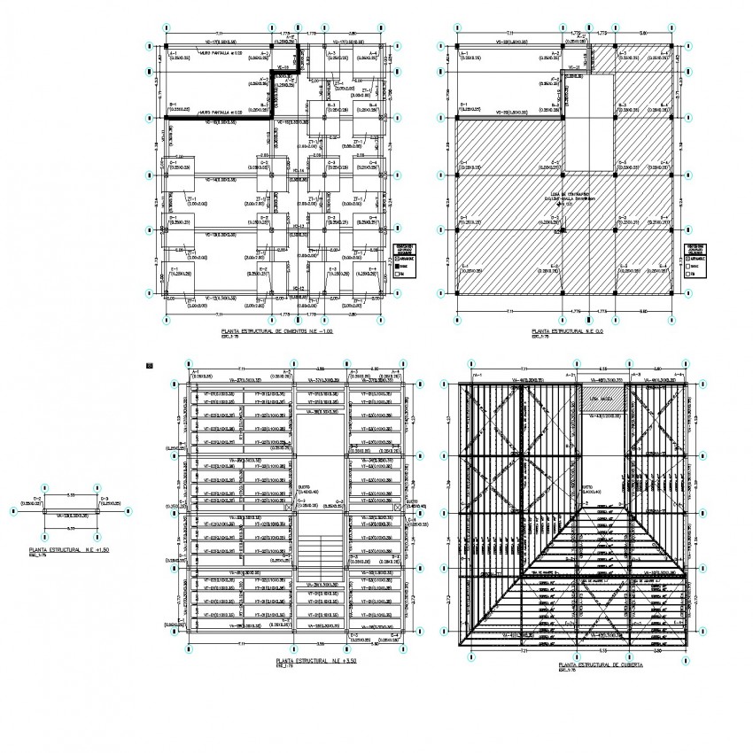 Foundation footing structure and construction of water tank 2d view ...