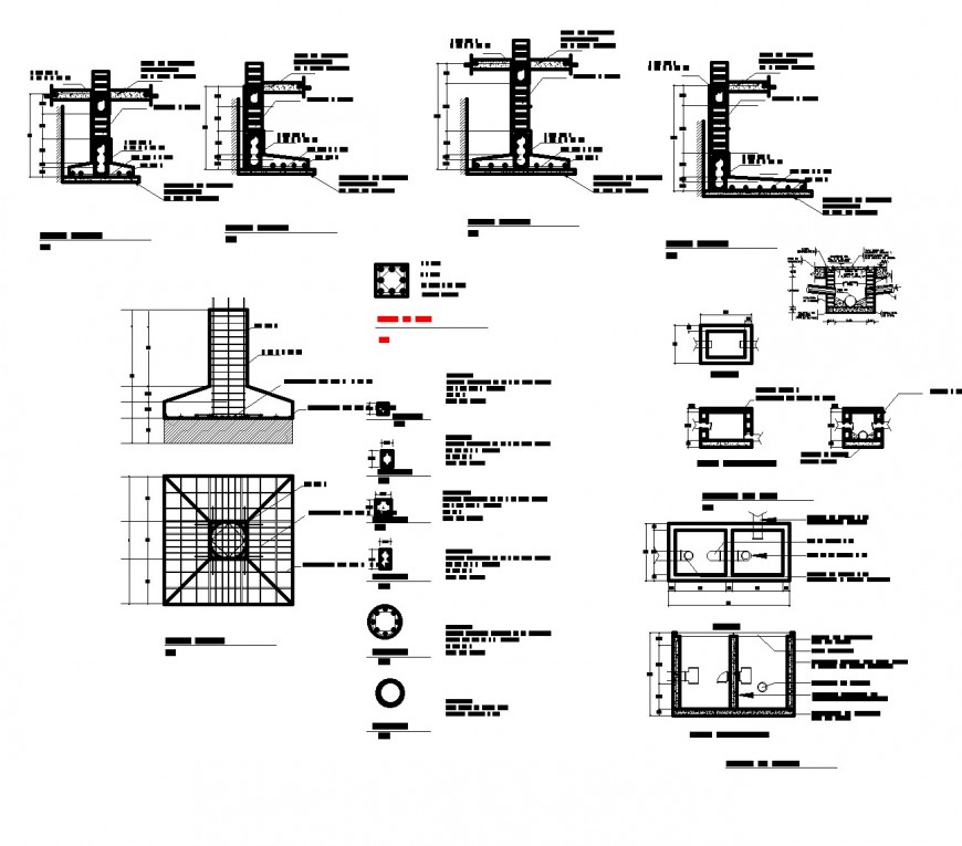 Foundation and beam & column section layout file - Cadbull