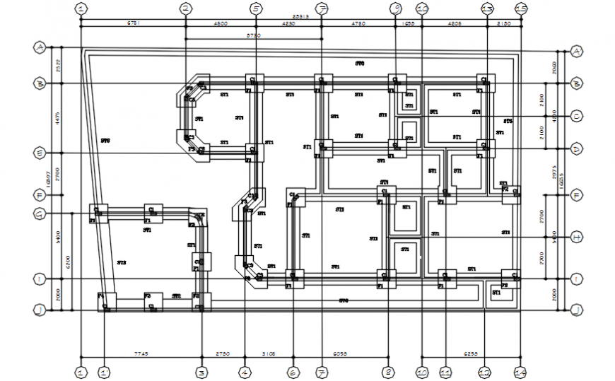 Ground, first and terrace floor plan details of one family house cad ...