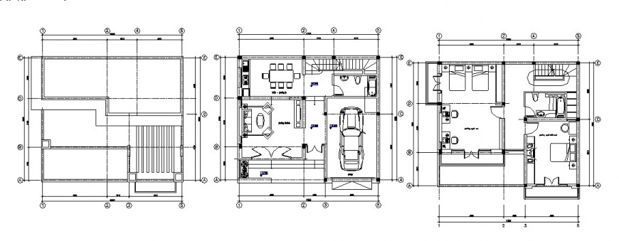 Ground And First Floor Layout Plan Of Two Flooring House Design Dwg File Cadbull