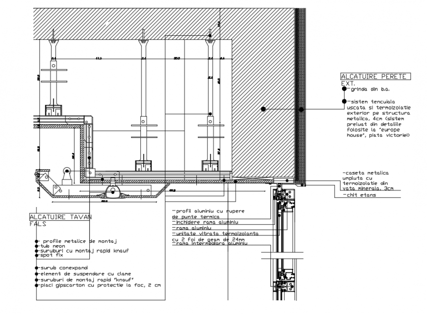 Roof Joint Section And Constructive Structure Drawing