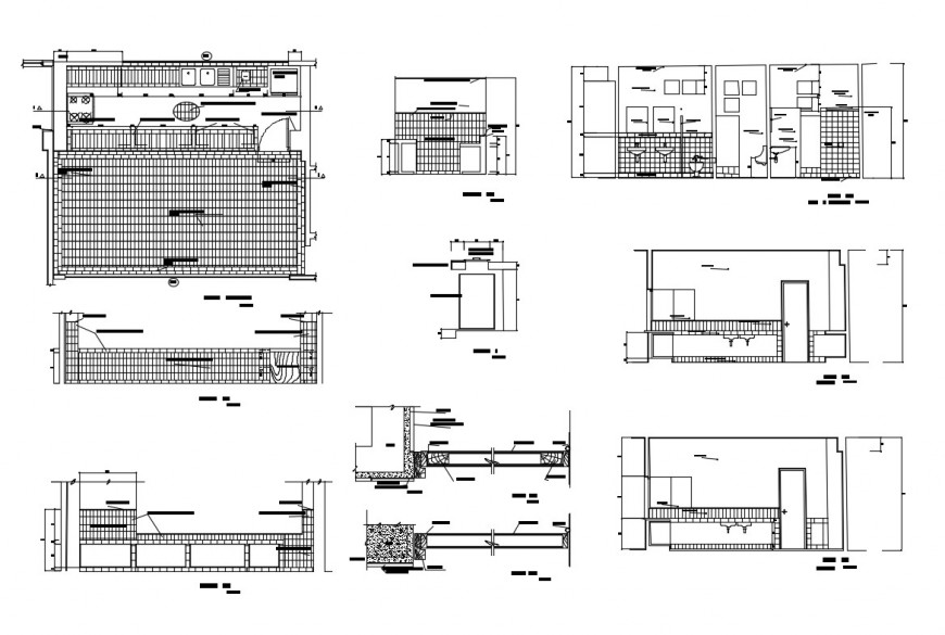 Kitchen cabinet  detailing front elevation detail dwg  file 