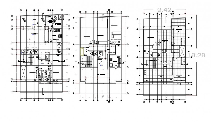 Autocad drawing of Residential building with elevation details - Cadbull