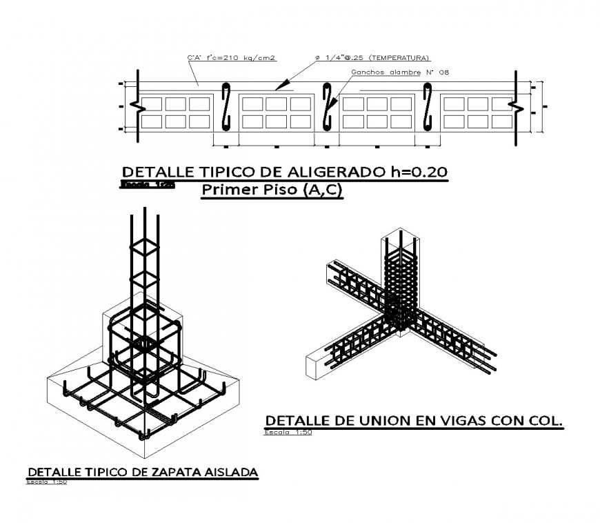 Foundation wall detail elevation and section layout 2d view dwg file ...