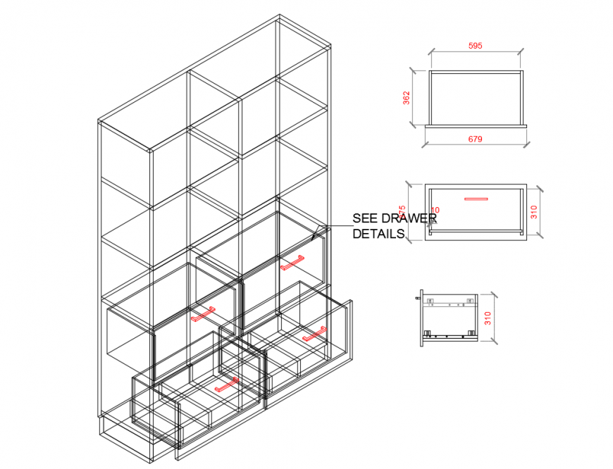 Dynamic Kitchen Furniture And Crockery Blocks Cad Drawing Details Dwg   Kitchen Drawer Detail In Drawing File 07082019020928 