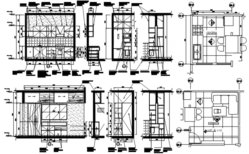 Modular Furniture Detail Drawing  Modular  Kitchen design Cadbull