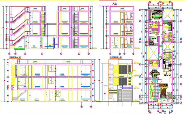 Multi-Family Housing Building Design and Elevation dwg file - Cadbull