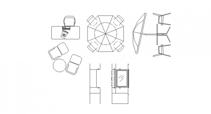CAD drawings elevation of furniture table and chair dwg Autocad file - Cadbull