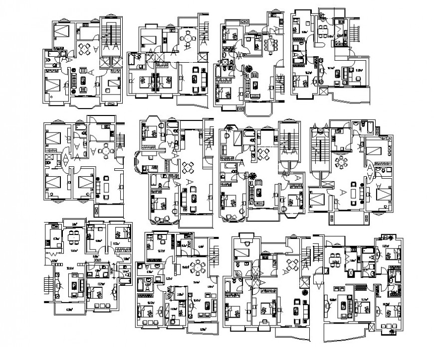 Plan of house 7.00mtr x 7.40mtr with section and elevation in dwg file