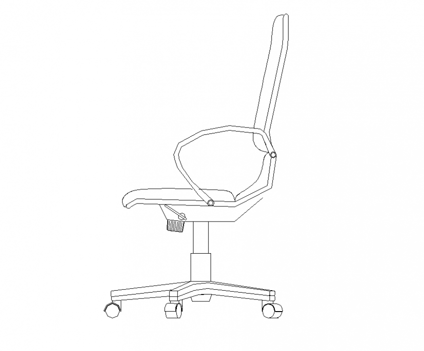 Office Furniture Chair Detail Elevation 2d View Cad Blocks Dwg