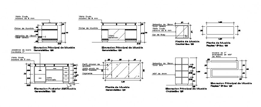 Multiple Conference Table and Chair Units Design Elevation 