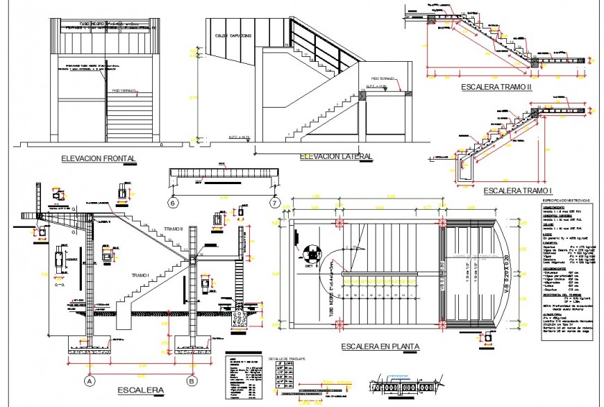 2 d cad drawing of building staircase elevation auto cad 