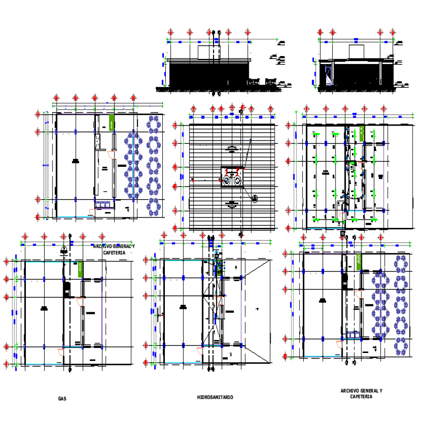 Initial education centre sectional elevation drawing in dwg AutoCAD ...