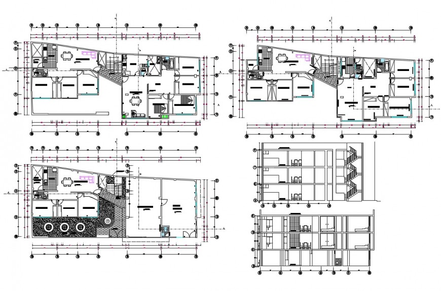 2 storey house 6.00mtr x 15.00mtr with elevation and section in dwg ...