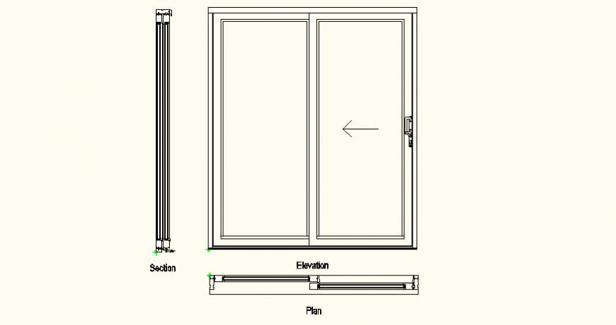 Single door simple block cad drawing details dwg file 