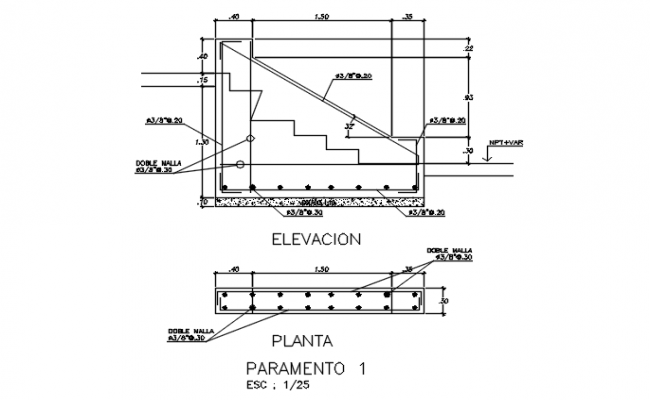 Scaffolding plan and elevation detail dwg file - Cadbull