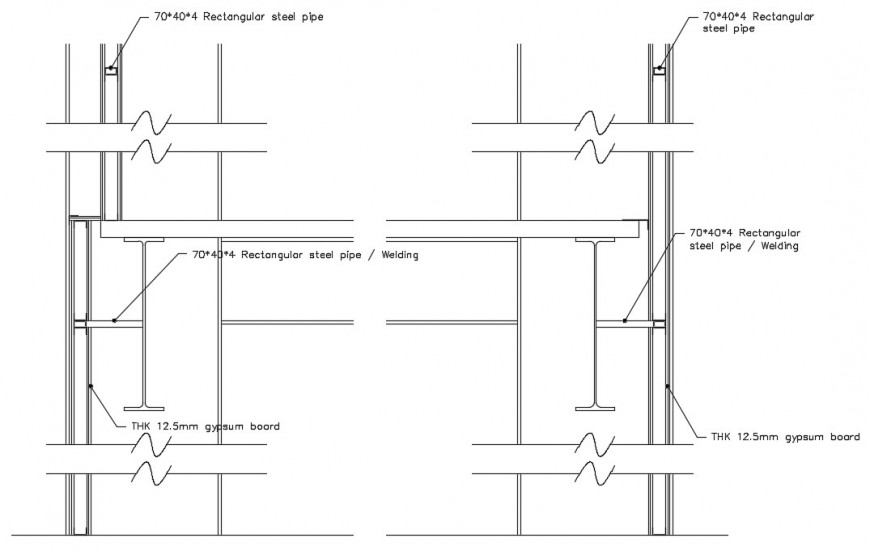 Angle steel vertical bracing section detail dwg file - Cadbull