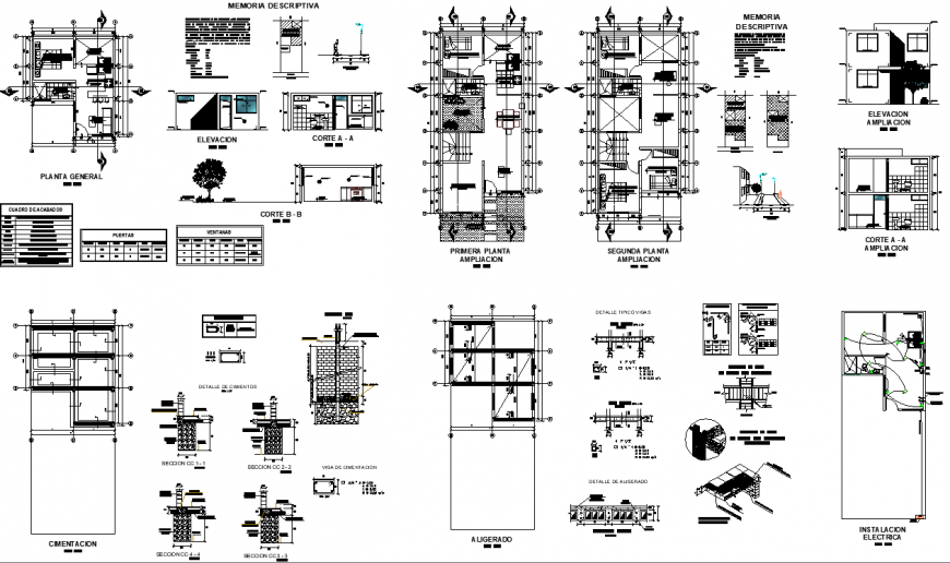 Floor plan of generator house 8.10mtr x 7.04mtr with elevation and