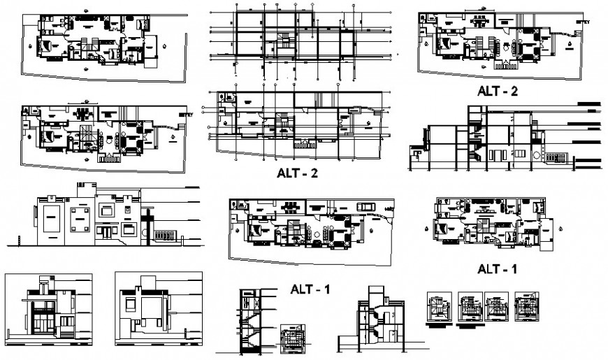 3 BHK Architecture Apartment Plan AutoCAD File - Cadbull