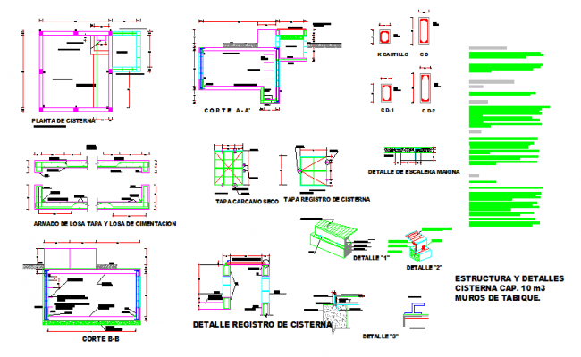 Septic tank with soak pit drawing - Cadbull