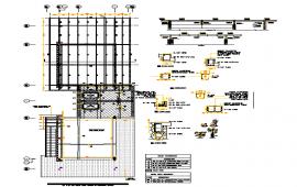 Steel structure detail of connection beam, column drawing with ...