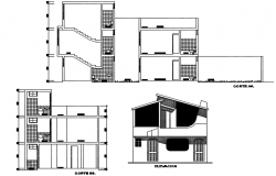 Architectural view of third floor plan for office dwg file