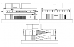 Bungalow 23.00mtr x 28.02mtr with section and elevation in dwg fil