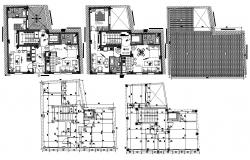 Bungalow layout and electric plan layout view detail dwg file