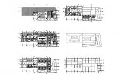 Library layout plan and Elevation design dwg file